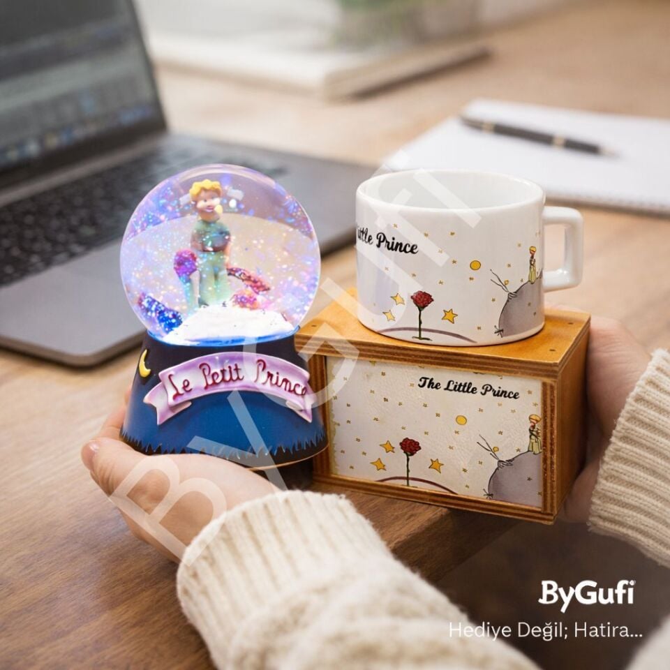 ByGufi Küçük Prens Kar Küresi ve Kutulu Kupa Hediye Seti