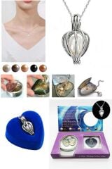 ByGufi Kişiye Özel İstiridye İçinde Gerçek İnci Kolye | Aşk İncileri Takı Seti