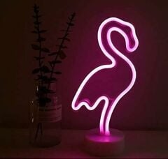 ByGufi Hediyelik LED Neon Gece Lambası – Flamingo | Dekoratif, Parti ve Yatak Odası Lambası