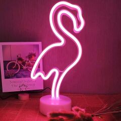 LED NEON GECE LAMBASI / FLAMİNGO