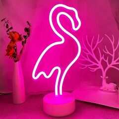 ByGufi Hediyelik LED Neon Gece Lambası – Flamingo | Dekoratif, Parti ve Yatak Odası Lambası