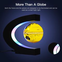 ByGufi Kişiye Özel LED Işıklı Dönen Dünya – Manyetik ve Dekoratif, Masanıza Şıklık Katacak Hediye