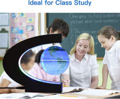 ByGufi Kişiye Özel LED Işıklı Dönen Dünya – Manyetik ve Dekoratif, Masanıza Şıklık Katacak Hediye