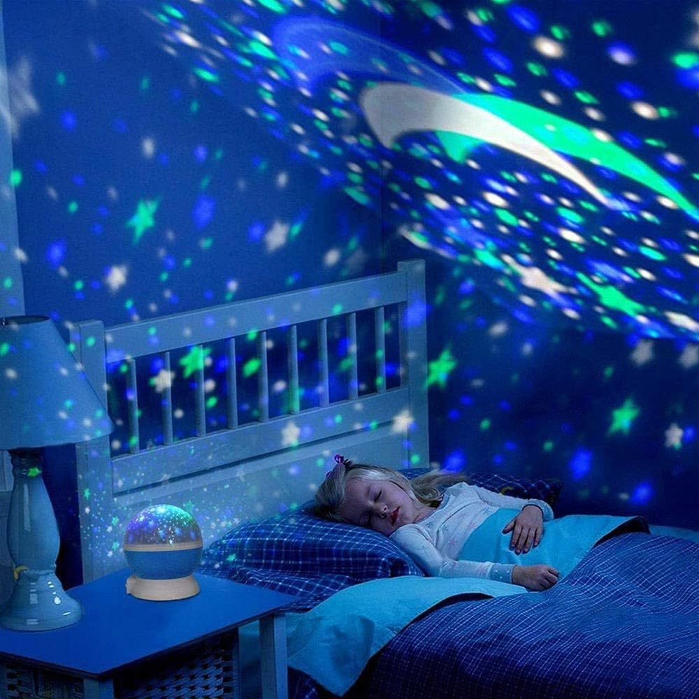 Star Master Renkli Yıldızlı Dönen Gökyüzü Projeksiyon Gece Lambası