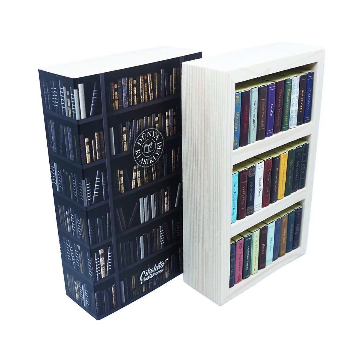 ByGufi Kişiye Özel Çikolata Kütüphanesi – Dünya Klasikleri, Mini Kitap Tasarımlı, El Yapımı, Dekoratif ve Hediye Edilebilir