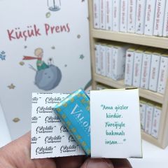 ByGufi Kişiye Özel Çikolata Kütüphanesi – Küçük Prens, Mini Kitap Tasarımlı, El Yapımı, Dekoratif ve Hediye Edilebilir