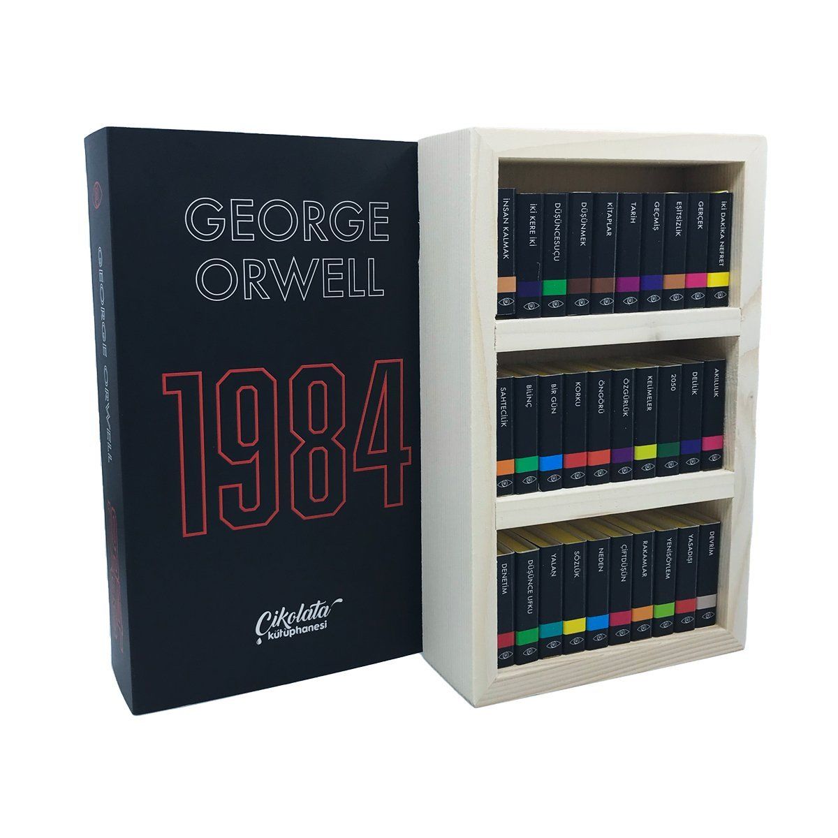 ByGufi Kişiye Özel Çikolata Kütüphanesi – George Orwell “1984”, Mini Kitap Tasarımlı, El Yapımı, Dekoratif ve Hediye Edilebilir