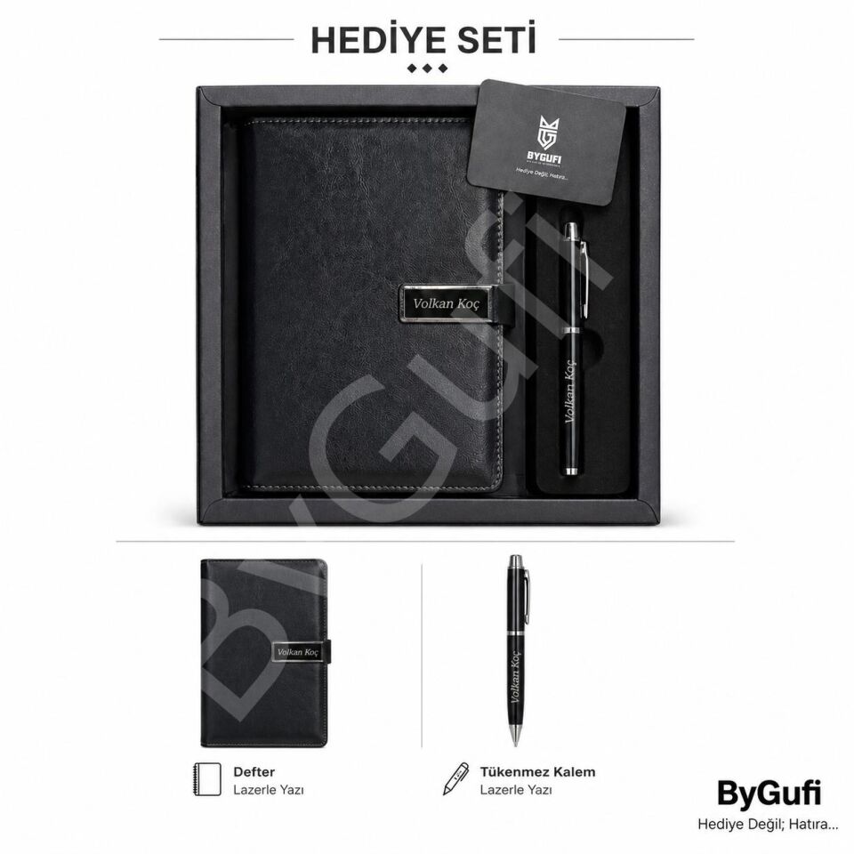 ByGufi İsme Özel Ajanda - Kalem Hediye Seti