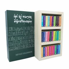 ByGufi Kişiye Özel Çikolata Kütüphanesi – “İyi ki Varsın Öğretmenim” Temalı, Mini Kitap Tasarımlı, El Yapımı, Dekoratif Hediye Seti