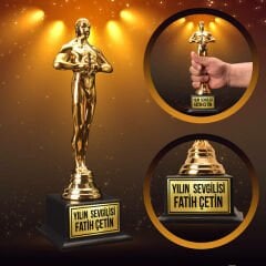 ByGufi Kişiye Özel Oscar Heykeli – Hediye Kutulu, Dekoratif ve Kişiselleştirilebilir