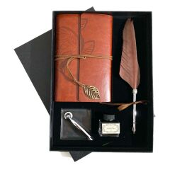 ByGufi İsme Özel Deri Hatıra Defteri Divit Kalem Hediye Seti