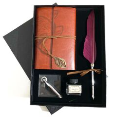 ByGufi İsme Özel Deri Hatıra Defteri Divit Kalem Hediye Seti