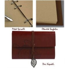 ByGufi İsme Özel Deri Hatıra Defteri Divit Kalem Hediye Seti