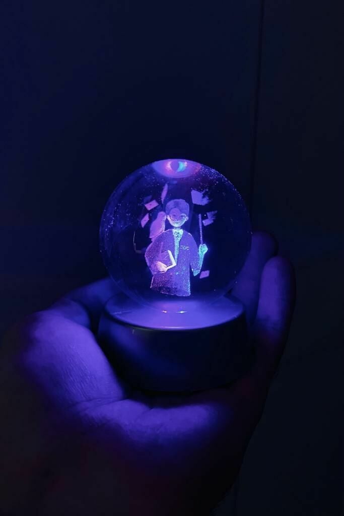 ByGufi Kişiye Özel Hediyelik Cam Küre – Harry Potter Figürlü | Dekoratif ve Gece Lambası