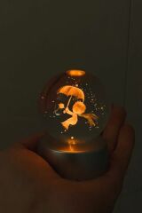 ByGufi Kişiye Özel Hediyelik Cam Küre – Küçük Prens Figürlü | Dekoratif ve Gece Lambası