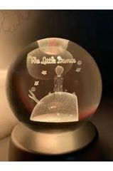 ByGufi Kişiye Özel Hediyelik Cam Küre – Küçük Prens Figürlü | Dekoratif ve Gece Lambası