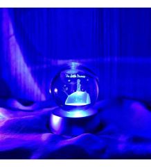 ByGufi Kişiye Özel Hediyelik Cam Küre – Küçük Prens Figürlü | Dekoratif ve Gece Lambası