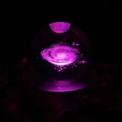 ByGufi Kişiye Özel Hediyelik Cam Küre – Samanyolu Figürlü | Dekoratif ve Gece Lambası