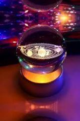 ByGufi Kişiye Özel Hediyelik Cam Küre – Güneş Sistemi Figürlü | Dekoratif Obje ve Renk Değiştiren Gece Lambası