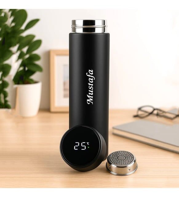 ByGufi İsme Özel Dereceli Termos,Defter ve Kalem Hediye Seti