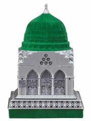 ByGufi Beytünnebi Boytu – Hâne-i Saadet Maketi (Orta Boy) | Sarı & Gümüş | Kubbetü’l-Hadra, Kuşak Yazıları ve Selçuklu Tezyinatlı Özel Tasarım