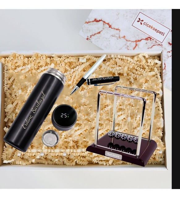 ByGufi İsme Özel Termos, Denge Balans ve Kalem Hediye Seti