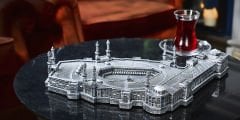ByGufi Mescid-i Haram Boytu – Gümüş, Polyester, Metal Pigmentli ve Kristal Taşlı, Kurumsal ve Özel Gün Hediyesi