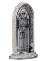 ByGufi Mihrap Boytu – Eyüp Sultan Esintili Mihrap Tasarımı (Orta Boy) | Gümüş | Ayet’el Kürsi, Mukarnas, Rumi Motif ve Kristal Taş Tezyinatlı Manevî Dekorasyon
