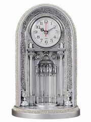 ByGufi Saatli Mihrap Boytu – Orta Boy, Sarı, Gümüş, Ayet’el Kürsi ve Sülüs Hat Nakışlı, Kristal Taşlı, Özel Tasarım