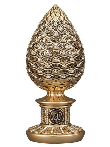 ByGufi Kozalak Boytu – Büyük Boy, Sarı, Gümüş, Esma-ül Hüsna Nakışlı, Kristal Taşlı, Özel Tasarım