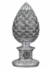 ByGufi Kozalak Boytu – Küçük Boy, Sarı/Gümüş, Esma’ül Hüsna Nakışlı, Dekoratif ve Özel Tasarım Hediye