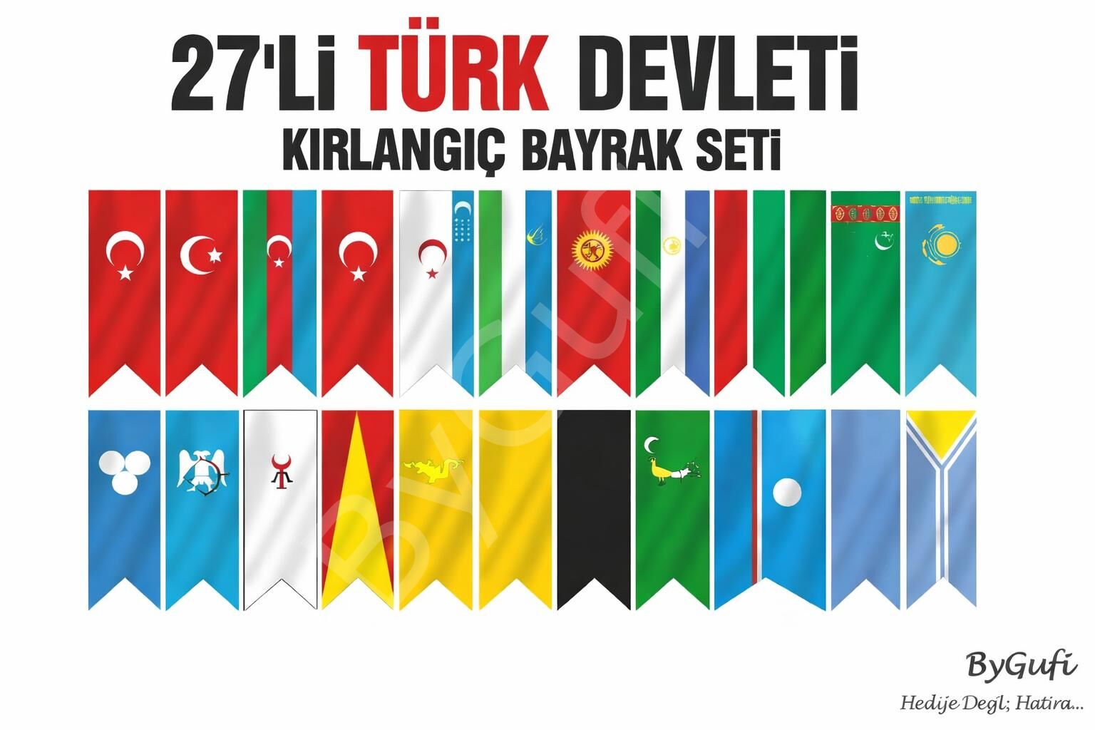 ByGufi 27 Devlet Seti Kırlangıç Bayrak – 50x150 cm