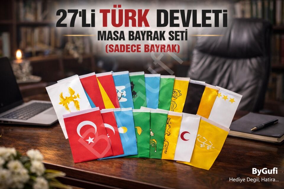 ByGufi 27 Devlet Seti Masa Bayrağı – 15×22,5 cm