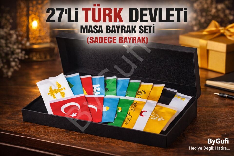 ByGufi 27 Devlet Seti Masa Bayrağı – 15×22,5 cm