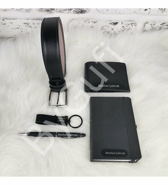 ByGufi İsme Özel Defter Kalem Kemer Anahtarlık Cüzdan Set
