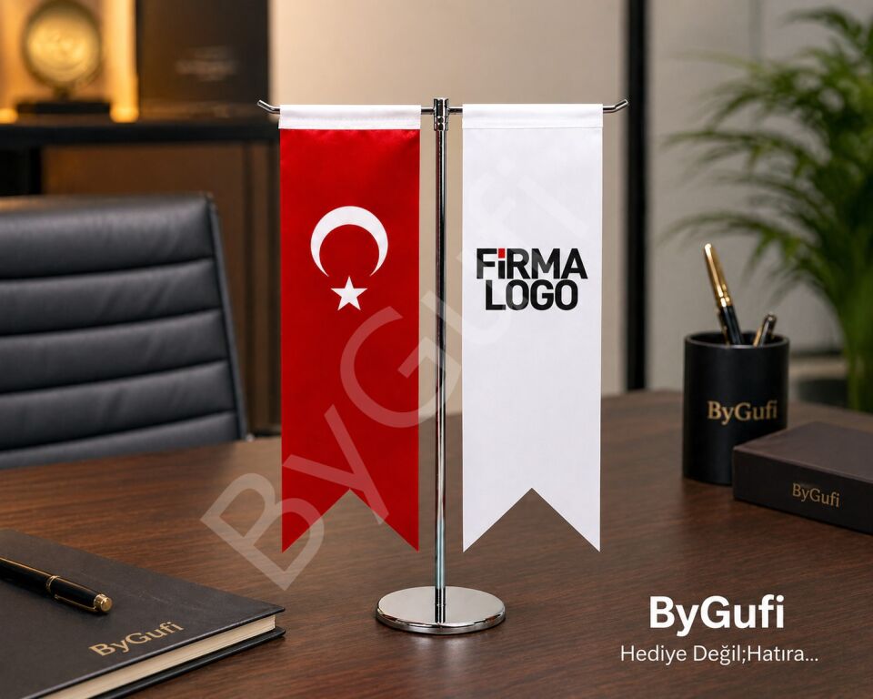 ByGufi İkili T Masa Bayrağı 8,5x25 cm