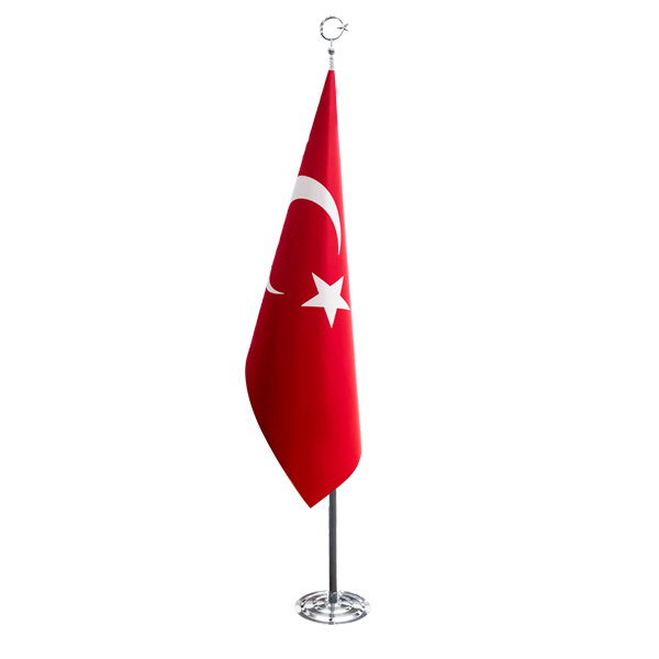 Makam Bayrağı Krom Direk Simsiz