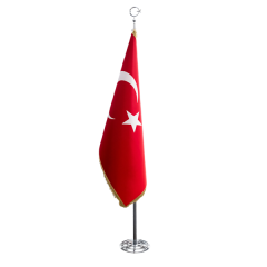 Makam Bayrağı Krom Direk Simli