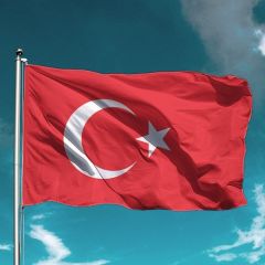 Türk Bayrağı 30x45 cm - Sopalı - Raşel Kumaş - 10 adet