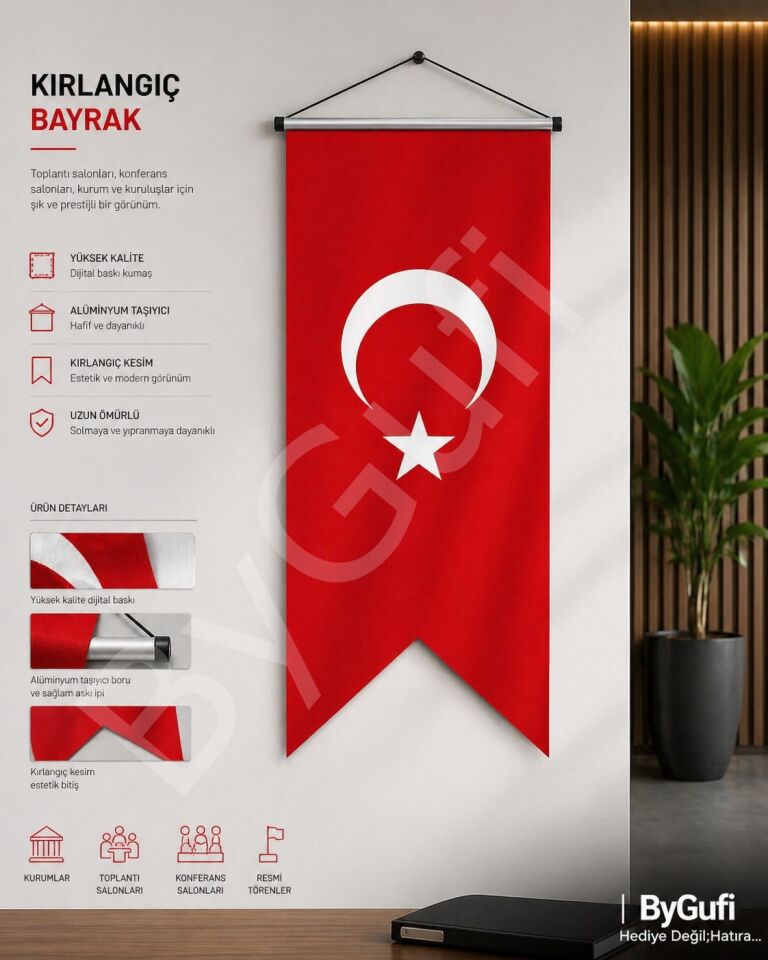 ByGufi Kırlangıç Türk Bayrağı 70x200 cm
