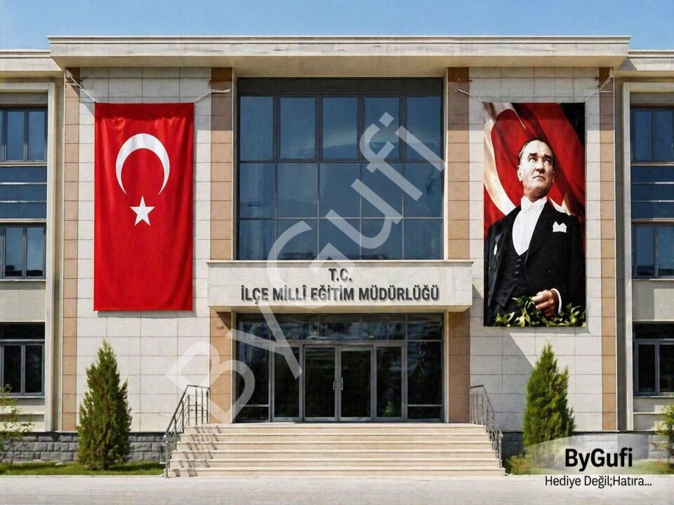 ByGufi Türk Bayrağı ve Atatürk Posteri 600x900 cm