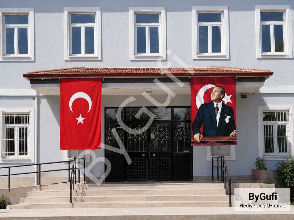 ByGufi Kurumsal Hediye – Türk Bayrağı ve Atatürk Posteri 400x600 cm