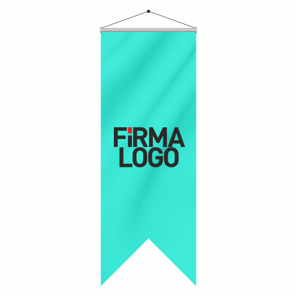 ByGufi Özel Logo Kırlangıç Bayrak 50x100 cm – Kurumsal Hediye, Toplantı, Seminer ve Etkinlikler İçin Saten Flama, Tek Taraflı Kişiselleştirilebilir