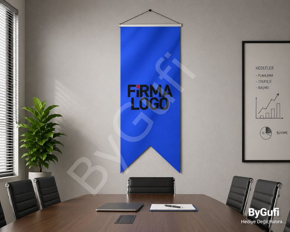 ByGufi Özel Logo Kırlangıç Bayrak 70x200 cm
