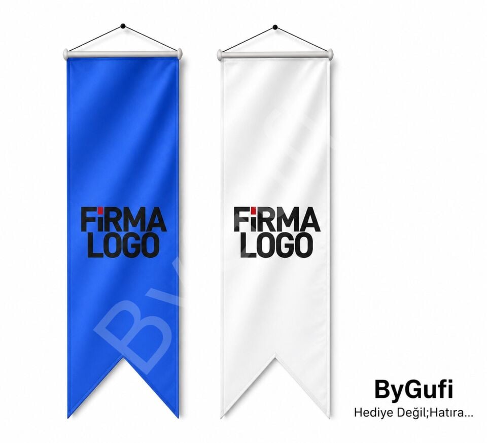 ByGufi Özel Logo Kırlangıç Bayrak 50x200cm