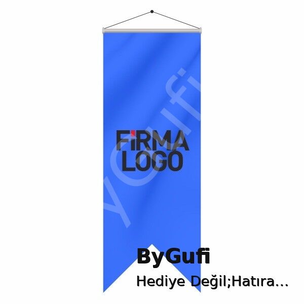 ByGufi Özel Logo Kırlangıç Bayrak 50x200cm
