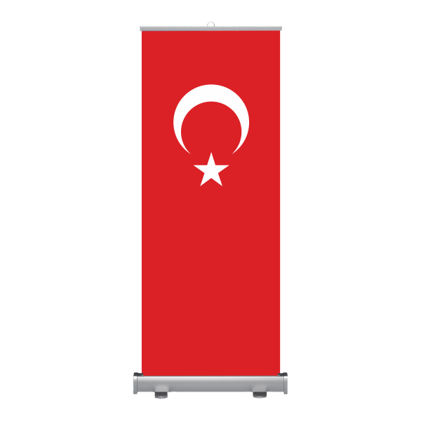 ByGufi Kurumsal Hediye – Roll-Up Banner Türk Bayrağı, 80x200 cm, Taşınabilir, Özel Çantalı, Tekrar Baskıya Uygun, Logo Eklenebilir, Reklam ve Etkinlik Afişi