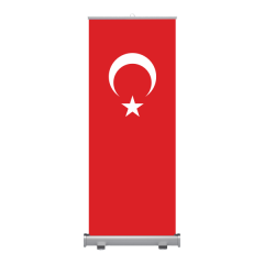 ByGufi Kurumsal Hediye – Roll-Up Banner Türk Bayrağı, 80x200 cm, Taşınabilir, Özel Çantalı, Tekrar Baskıya Uygun, Logo Eklenebilir, Reklam ve Etkinlik Afişi