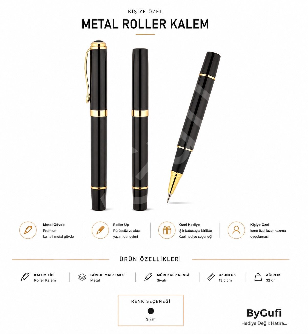 ByGufi İsme Özel Hediye Roller Kalem 1109