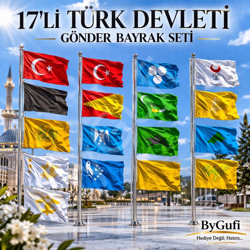 ByGufi 17 Devlet Seti – Gönder Bayrağı 50×75 cm